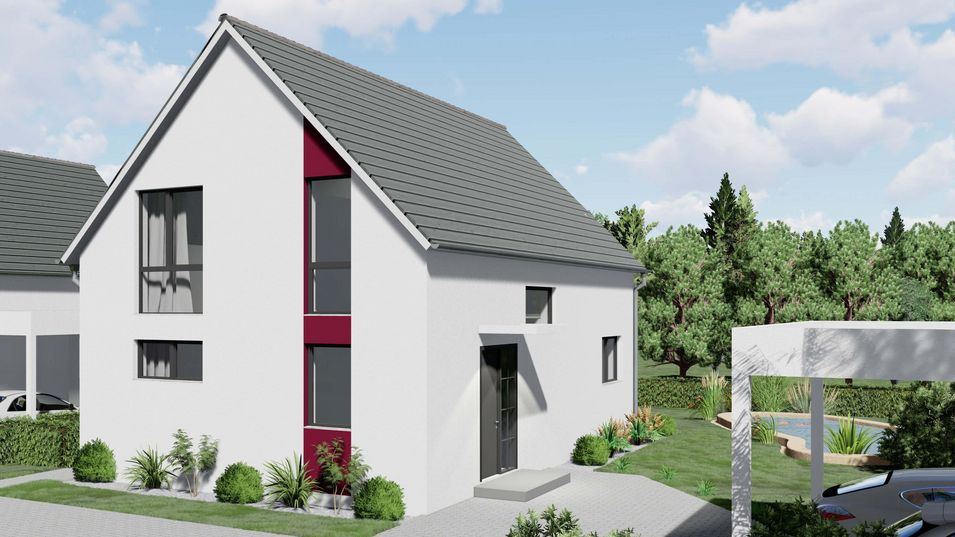 3D-Visualisierung des Einfamilienhausbeispiels 2